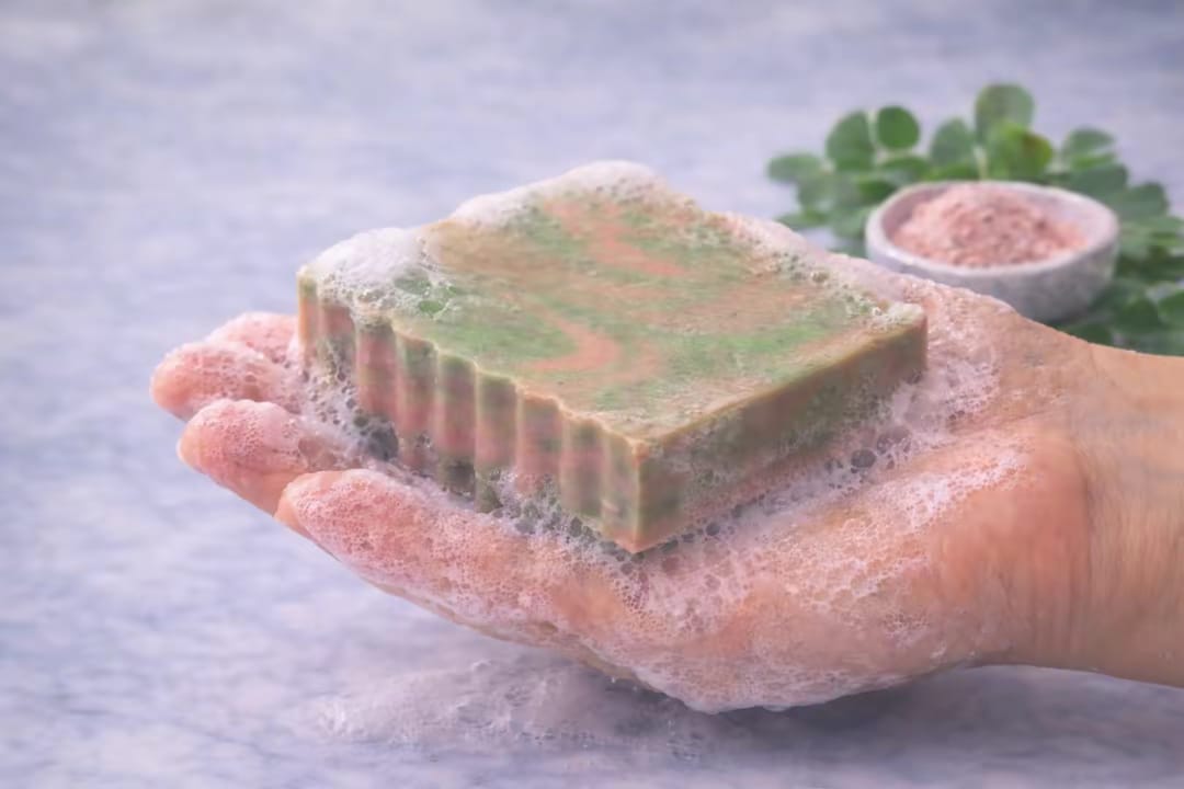 Moringa & Pink Clay Soap – Detoxifying Glow Bar